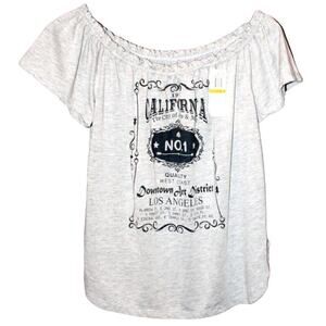California Off-Shoulder Graphic Tee, New with Tags, Small